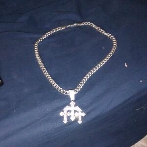 Silver Cross Pendant Necklace